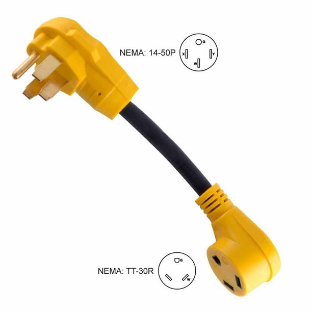 30 Male 50-Amp Female Locking End 12 PowerGrip Marine Dogbone Camco 55615 Electrical Adapter